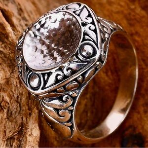 😎 Gorgeous Bali Legacy Floral Ring in Sterling Silver 8 Grams. Size 8” NWB.
